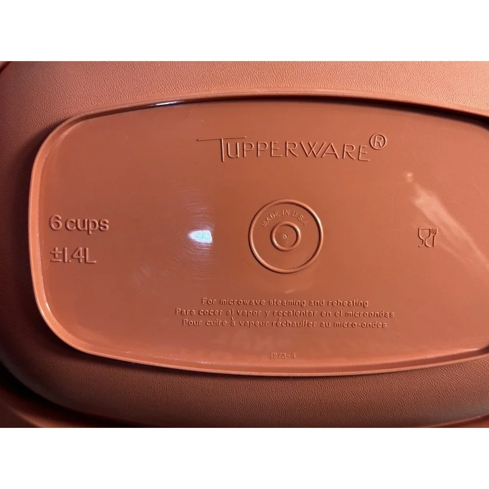 Tupperware Microwave Steamer 3pc Set 6 Cup 1.4L Rose Mauve Pink 1275-6 USA